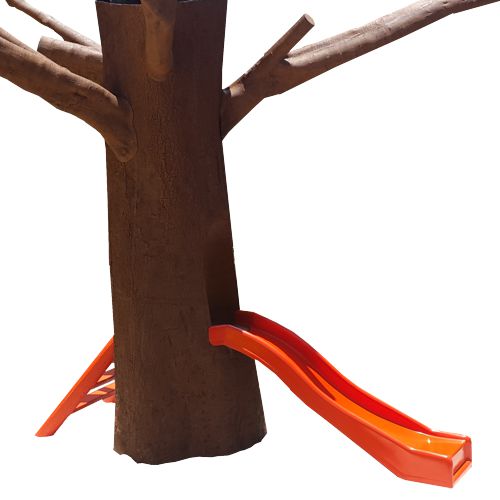 Arbol de Fibra de Vidrio con una resbaladilla Naranja