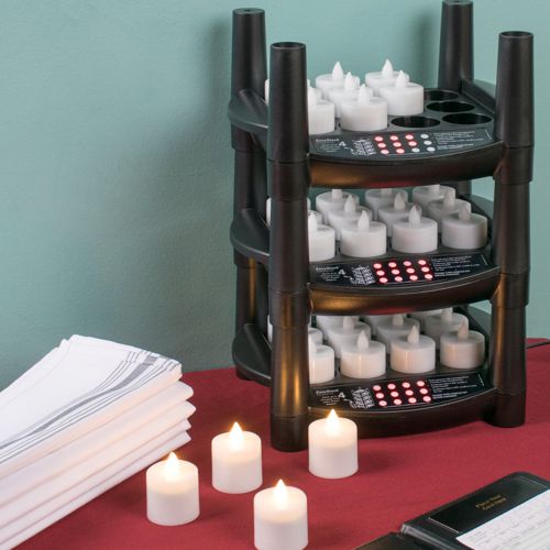 Rack de Velas Recargables para Cafeteria o Restaurante