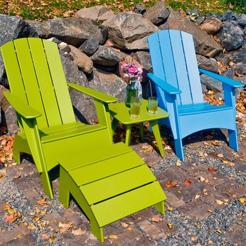 Sillon y descansa pies Adirondack 100% reciclados