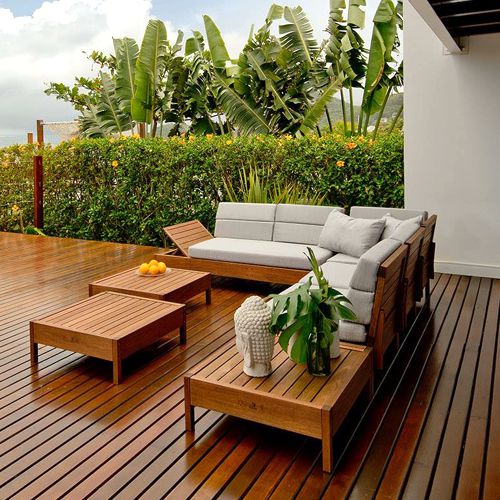 Sala modular de madera para terraza o jardín modelo Grass