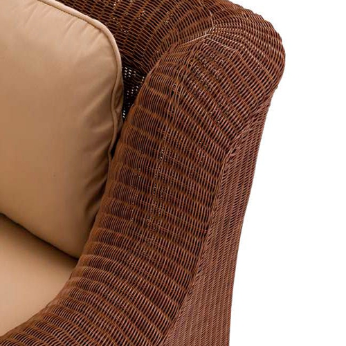 Detalle el tejido sintetico marca Viro de un sillón Vigoleno