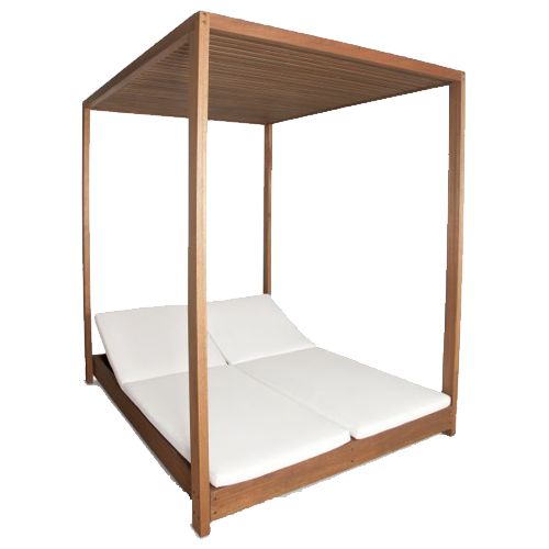 BU-3991 SOL gazebo con camastro doble sin cojines o cortinas