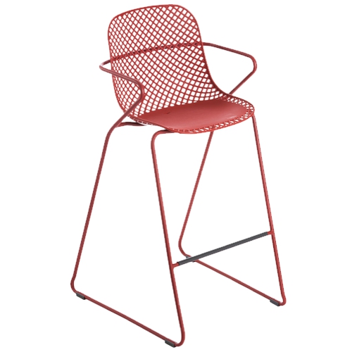 GF-5504 RAMATUELLE silla alta con brazos (rojo bossa nova)