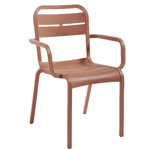 GF-6203 CANNES silla apilable con brazos (terracotta)