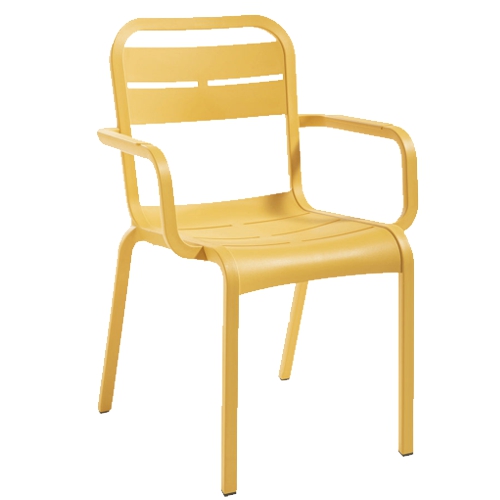 GF-6204 CANNES silla apilable con brazos (amarillo)