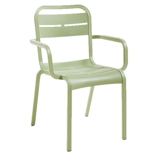 GF-6205 CANNES silla apilable con brazos (salvia)