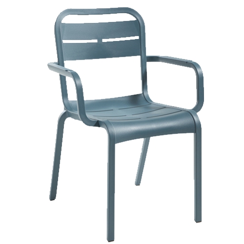 GF-6206 CANNES silla apilable con brazos (azul mineral)