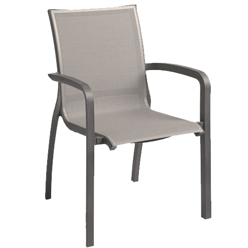 GF-9104 SUNSET silla apilable con brazos (negro volcanico / gris)