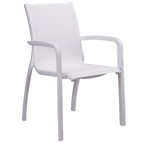 GF-9105 SUNSET silla apilable con brazos (blanco / blanco)