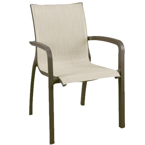 GF-9106 SUNSET silla apilable con brazos (bronce fusion / beige)