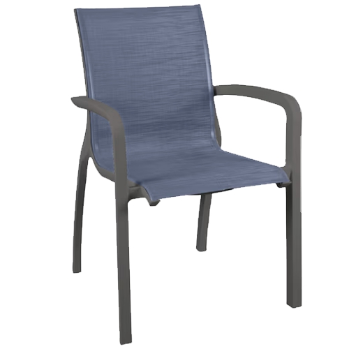 GF-9109 SUNSET silla apilable con brazos (negro volcanico / azul obscuro)